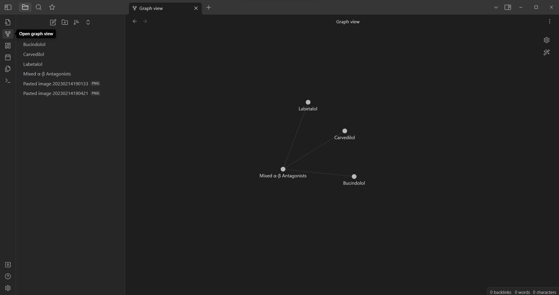 Graph view in Obsidian