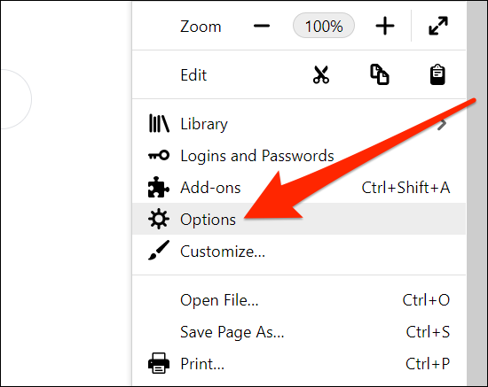 Настройки Firefox — пункт Настройки