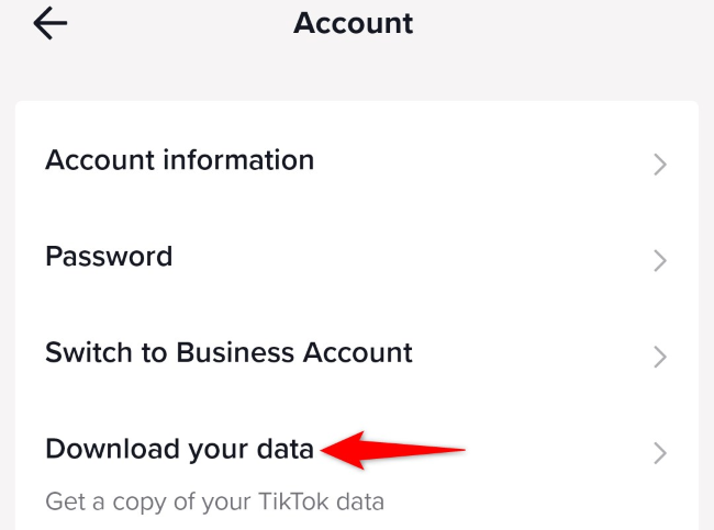 Выберите «Скачать ваши данные».
