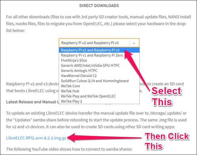 Страница загрузки LibreELEC