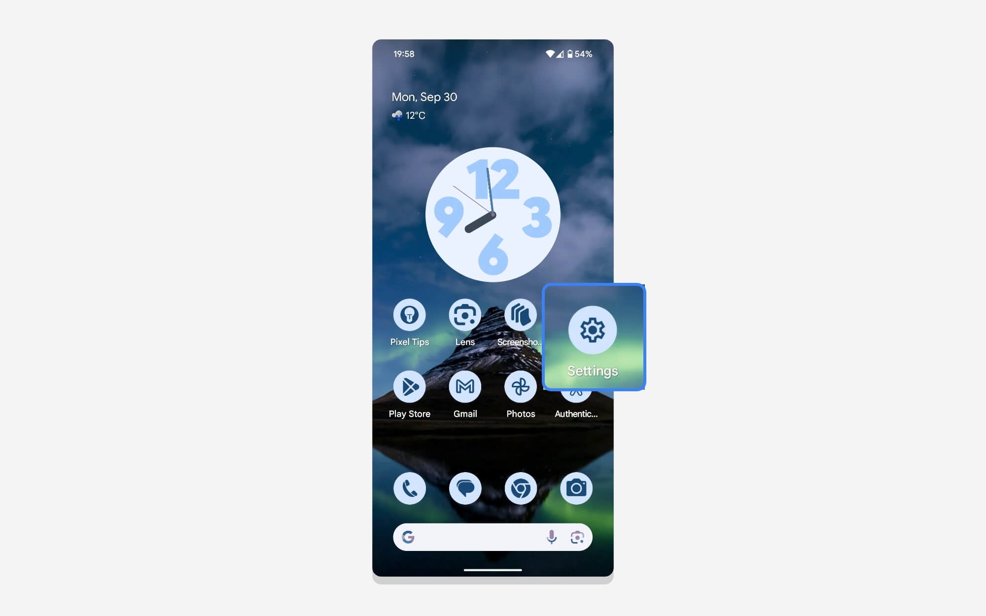 open settings on google pixel phone