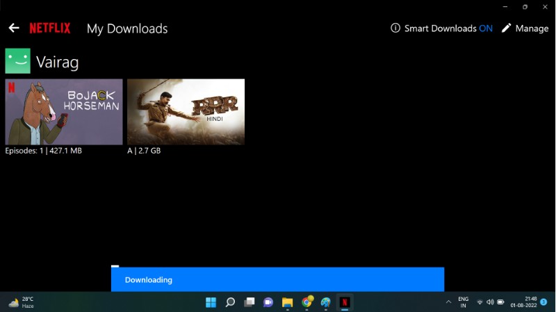 visuale dei download completati su Windows