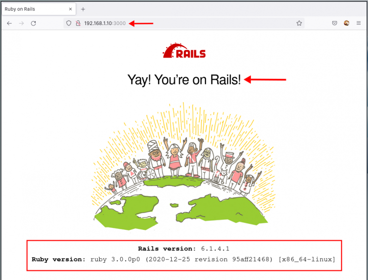 Стартовая страница Ruby on Rails