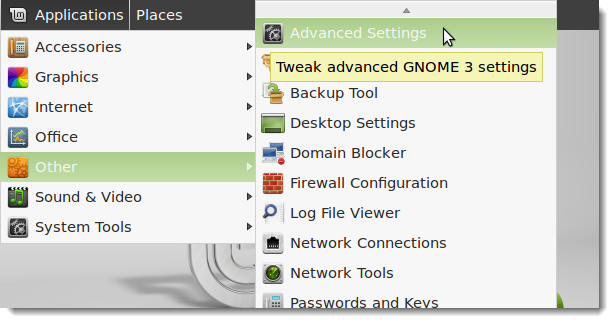 Открытие Advanced Settings
