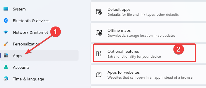 Опция Дополнительные возможности в Параметрах Windows