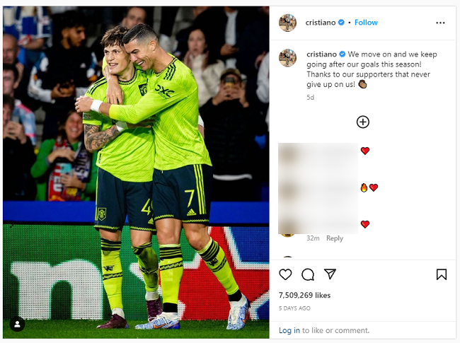 Увеличенный пост Instagram в браузере