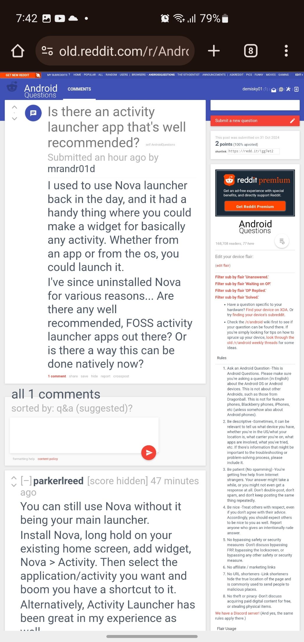 Открытый пост на old.reddit.com