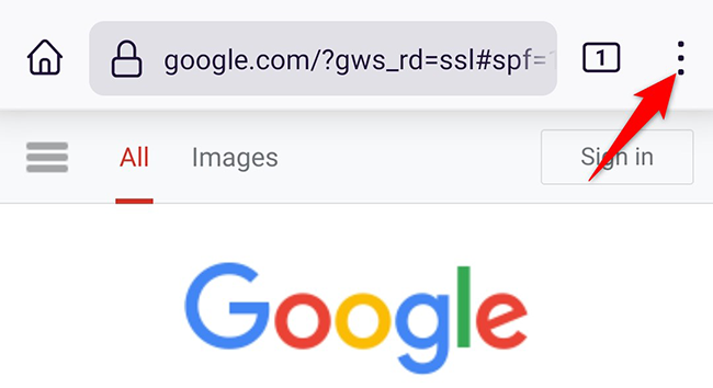 Добавьте Google в список популярных сайтов Firefox на Android.