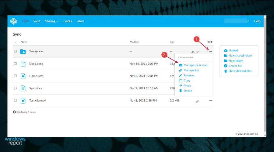 Контекстное меню Sync в проводнике Windows