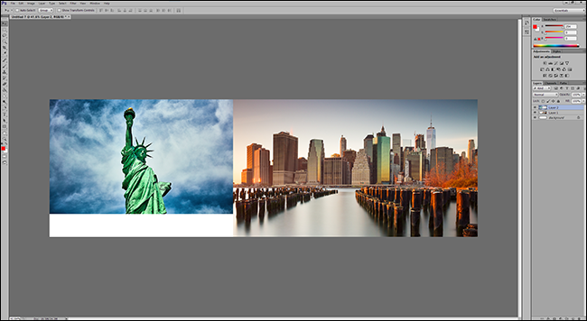 Объединённое изображение с двумя вставленными картинками
