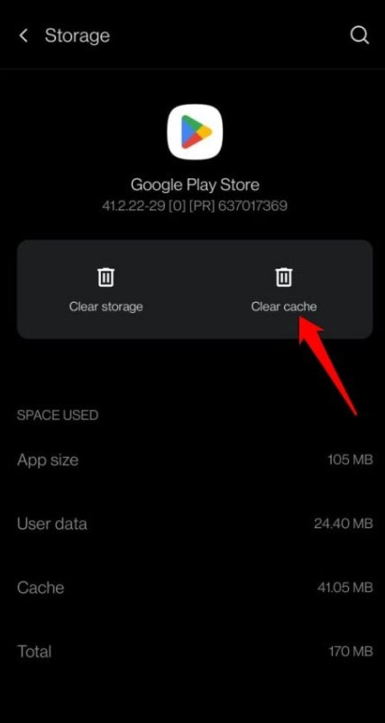 Clear the Cache - Google Play Error 492