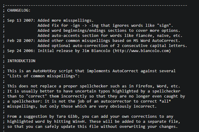 Введение в скрипт AutoCorrect