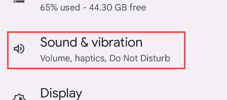 Экран настройки «Звук и вибрация»
