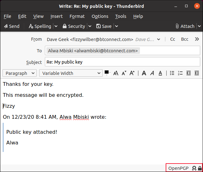 Индикаторы OpenPGP в статусной строке