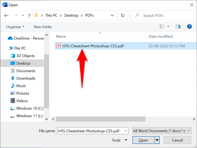 Найдите и дважды щёлкните PDF.
