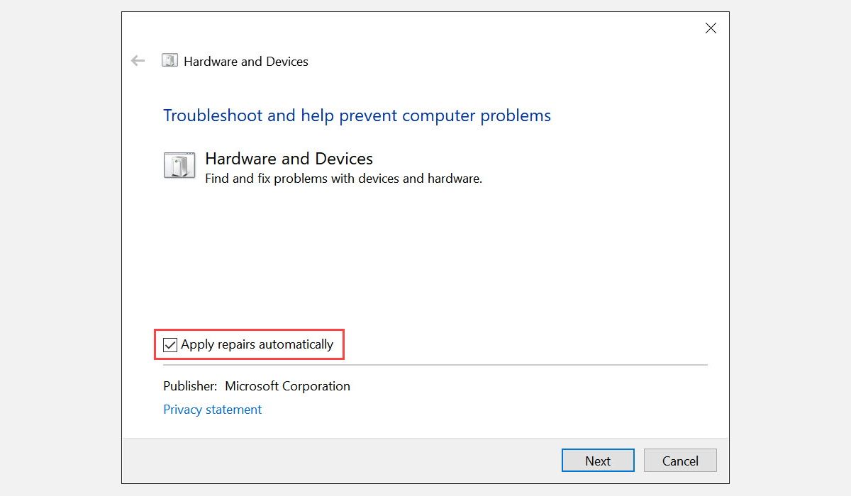 check apply repairs automatically