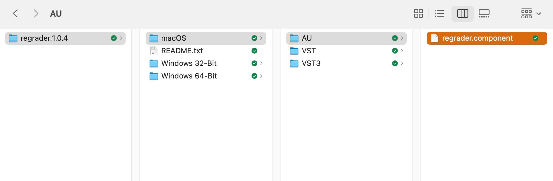 Путь в macOS, показывающий папку Plug-Ins