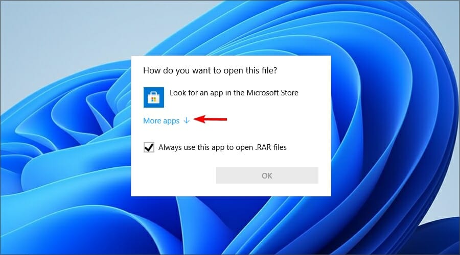 Кнопка «Другие приложения» в Windows