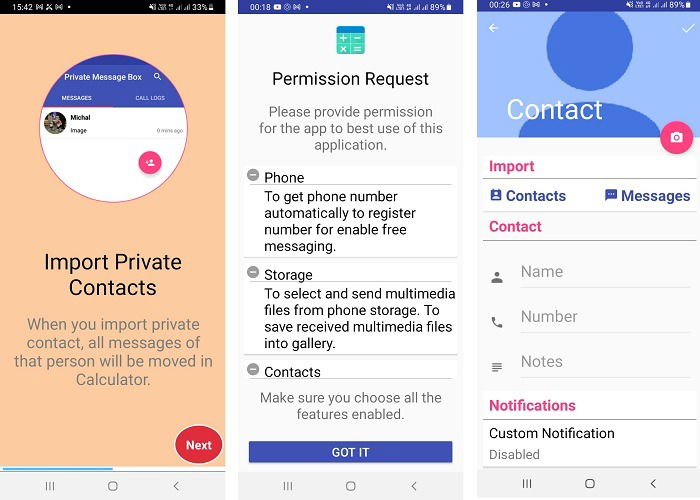 Запрос разрешений на доступ к контактам и хранилищу
