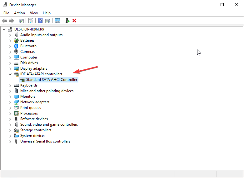 Standard SATA AHCI Controller в Диспетчере устройств
