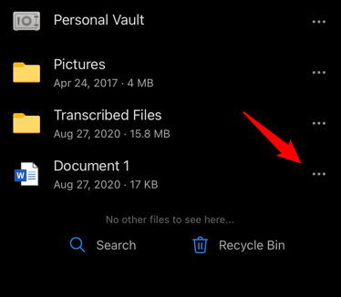 Нажмите меню из трёх точек у элемента.