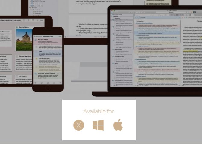Поддержка платформ в Scrivener