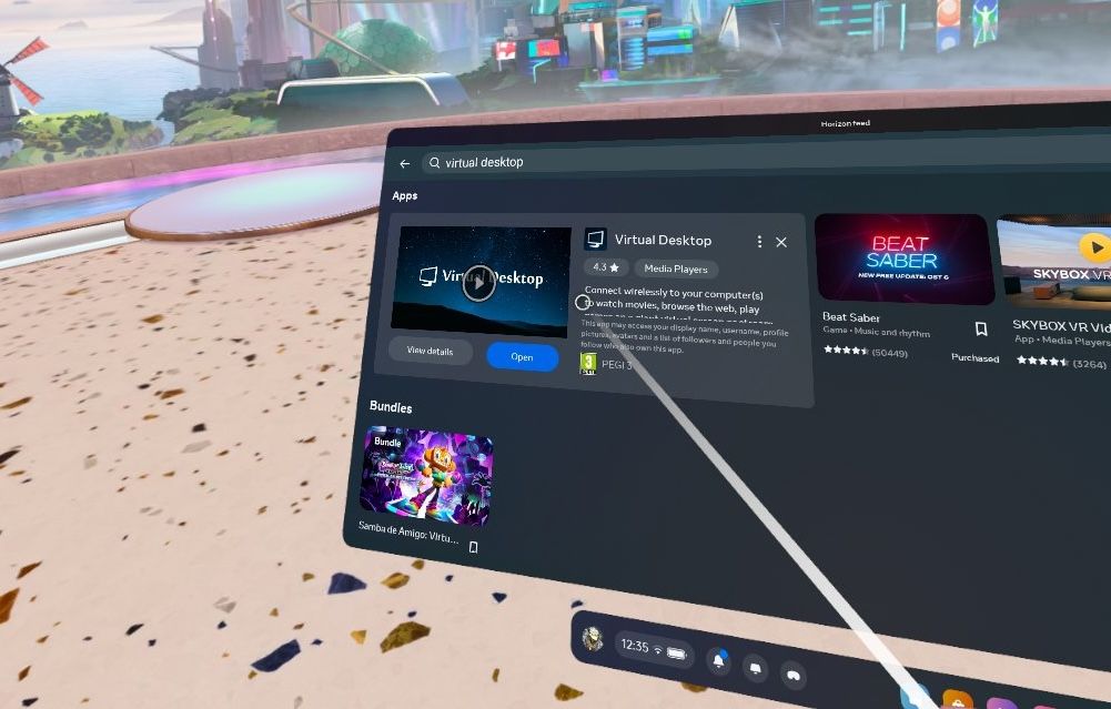 Страница Virtual Desktop в магазине Meta