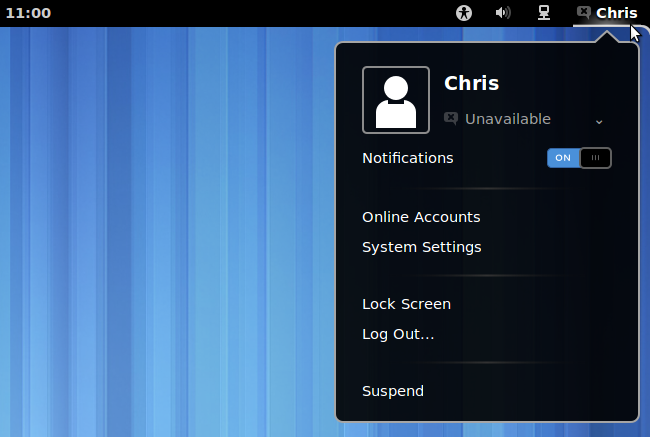 Примеры элементов на верхней панели и расширений