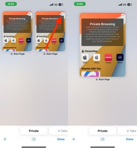 крестик закрытия вкладки