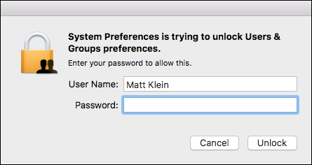 Диалог ввода пароля администратора для изменения настроек