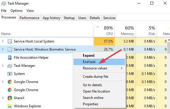 Диспетчер задач: приложения, нагружающие процессор в Windows 10