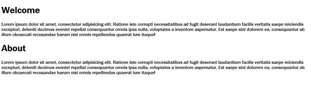 Пример шрифта Franklin Gothic на веб-странице