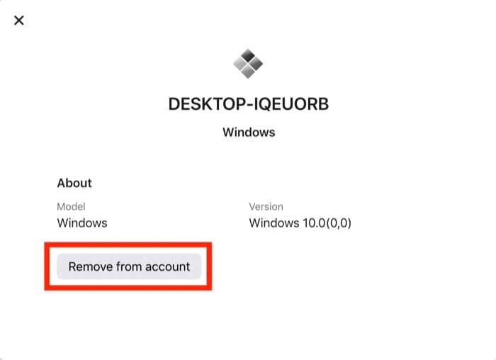 remove device from icloud