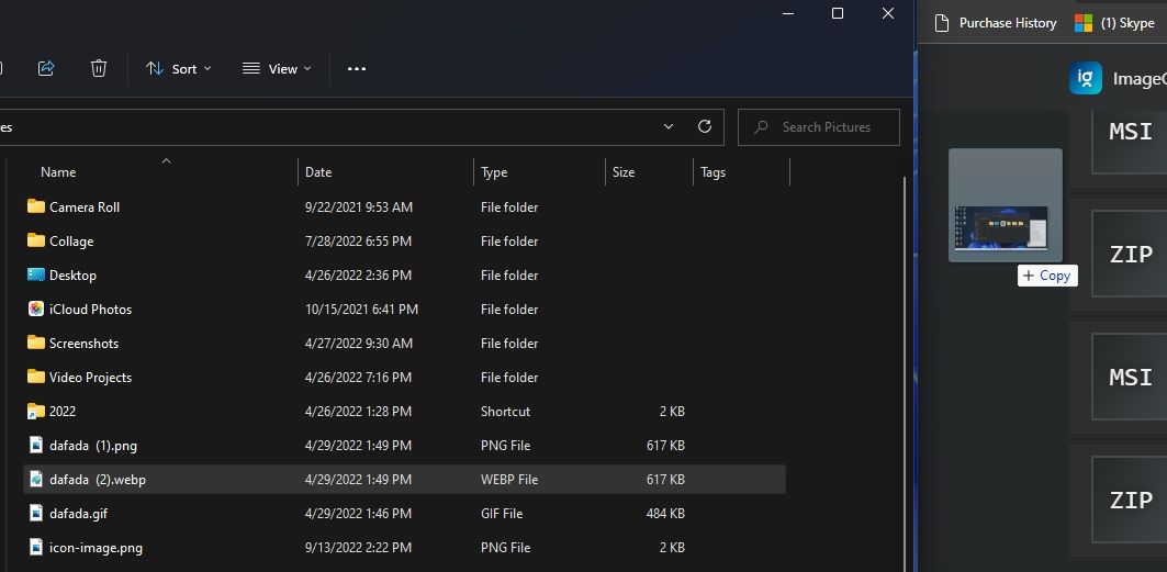 Подсказка +Copy при перетаскивании файла в браузер