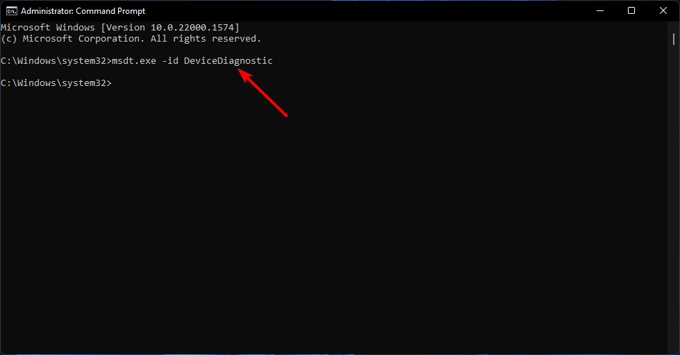 Команда msdt.exe -id DeviceDiagnostic в командной строке