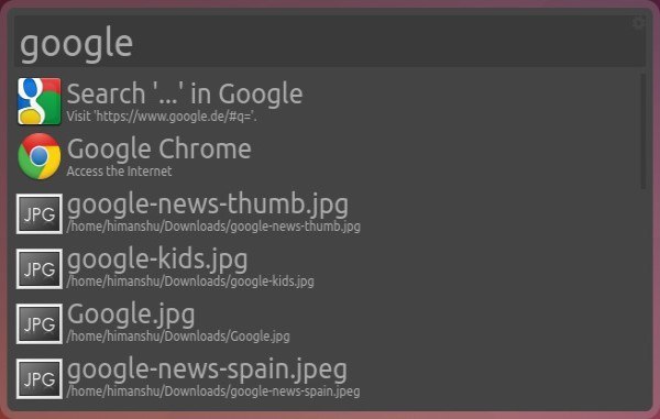 Поиск Google через Albert — результат в списокe