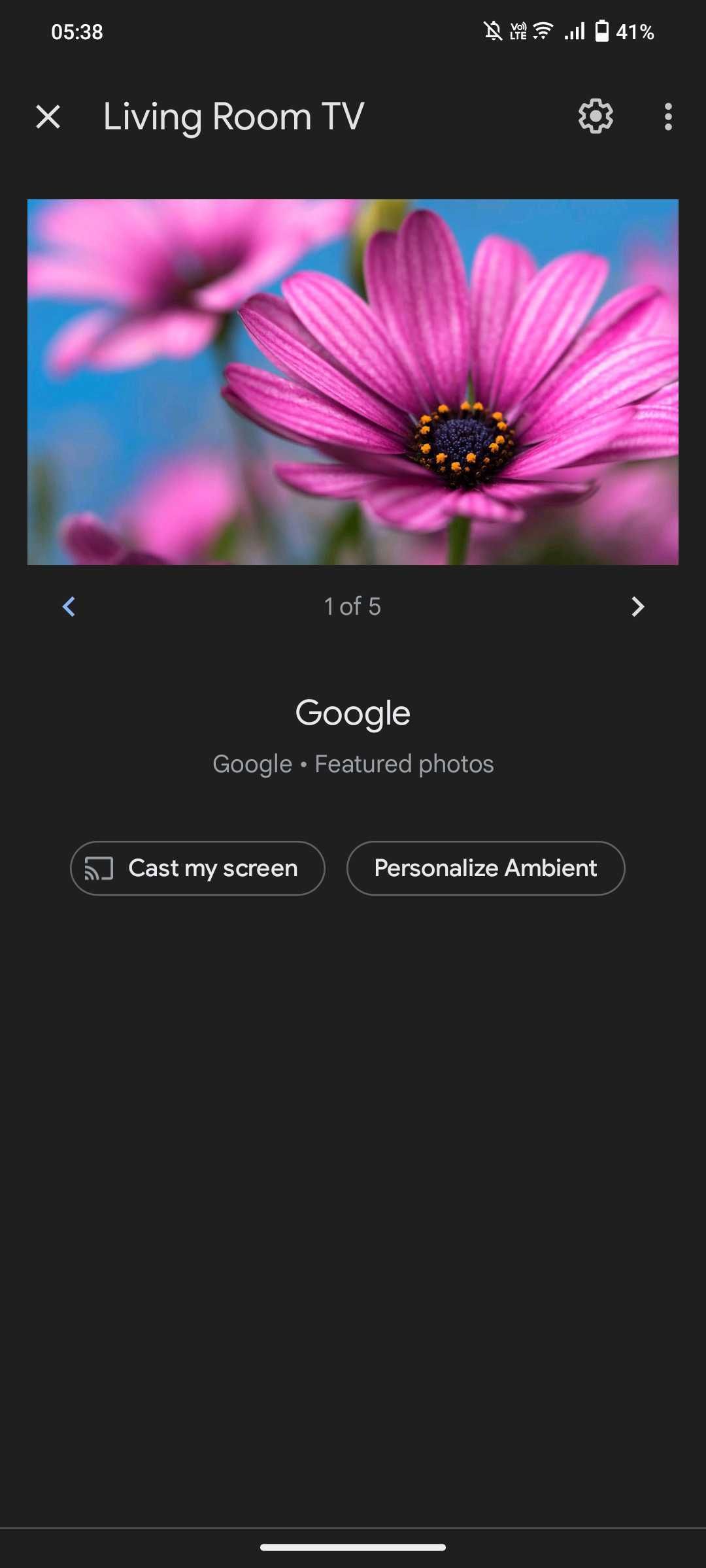 Скриншот приложения Google Home для трансляции на Chromecast