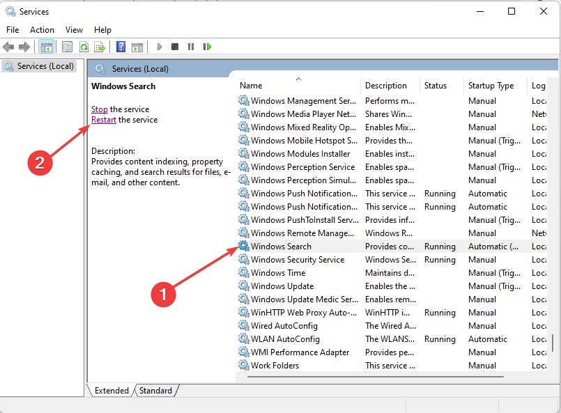 Служба Windows Search