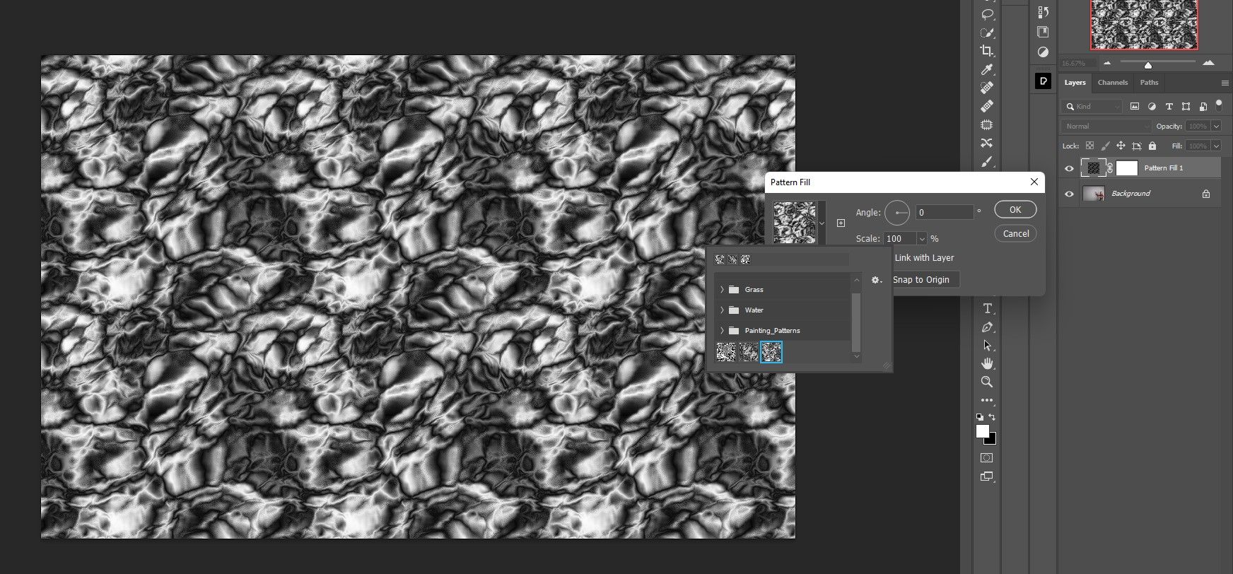 выбор Marble Pattern в списке