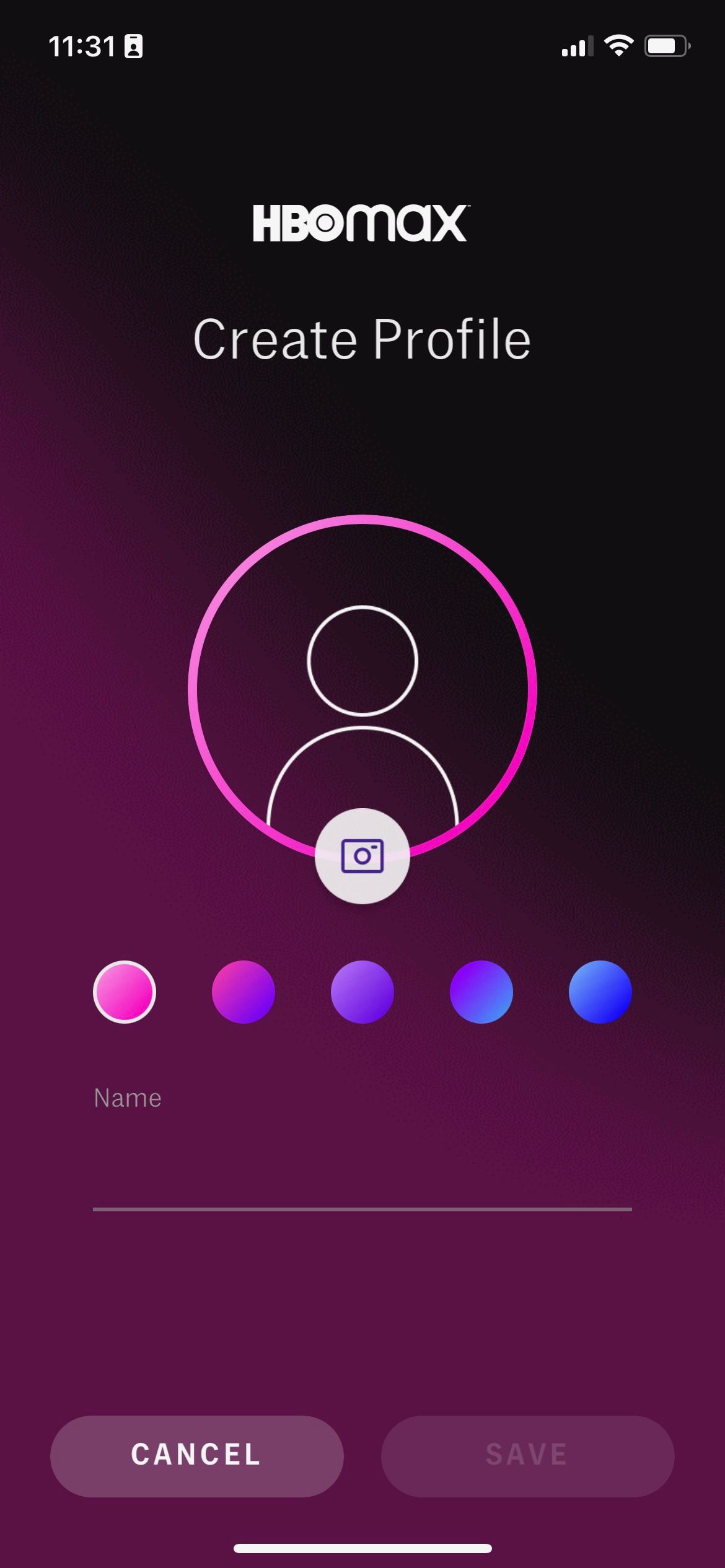 Create a new HBO Max Profile