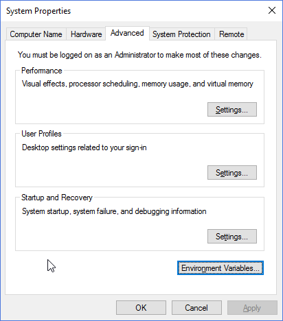 Окно переменных среды Windows — редактирование Path