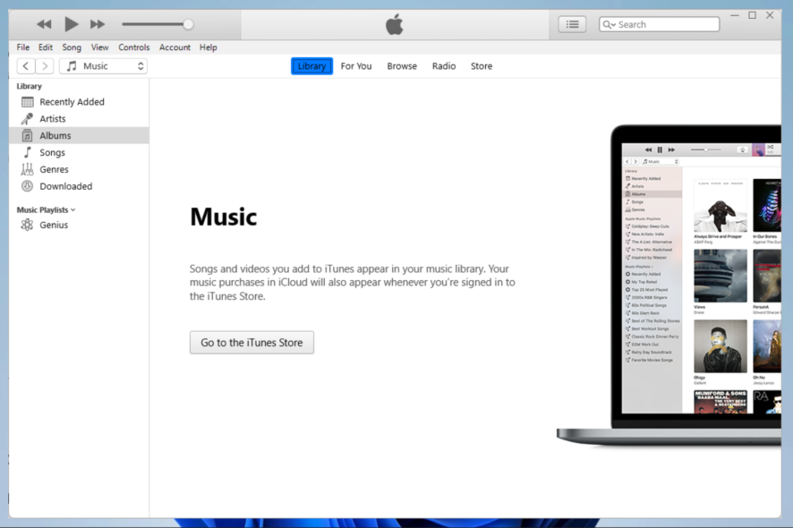Сброс библиотеки iTunes на Windows