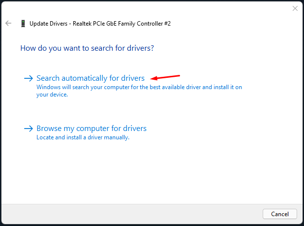 Search automatically for drivers