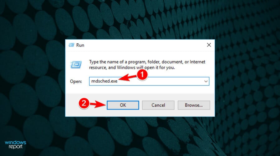 Запуск средства проверки памяти Windows