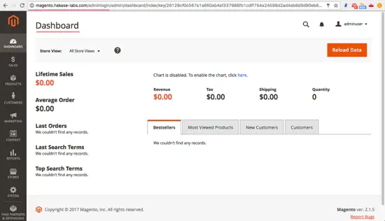 Панель администратора Magento