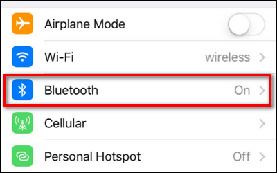 Экран Bluetooth в Настройках