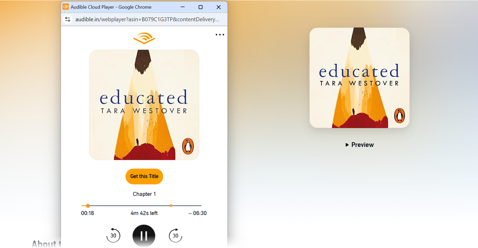 Preview audiobooks before listening