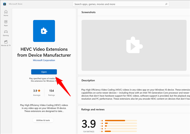 Нажмите «Установить». Кнопка находится там, где обычно отображается «Открыть».