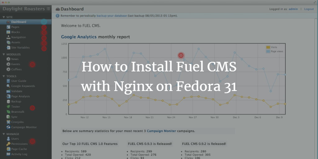 Установка Fuel CMS на Fedora 31
