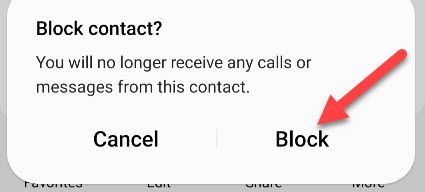 Подтвердите блокировку, нажмите «Заблокировать»